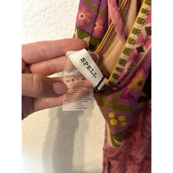 NWT Spell and The Gypsy Collective Goldie Shimmer One Piece Swimsuit - Picture 7 of 7